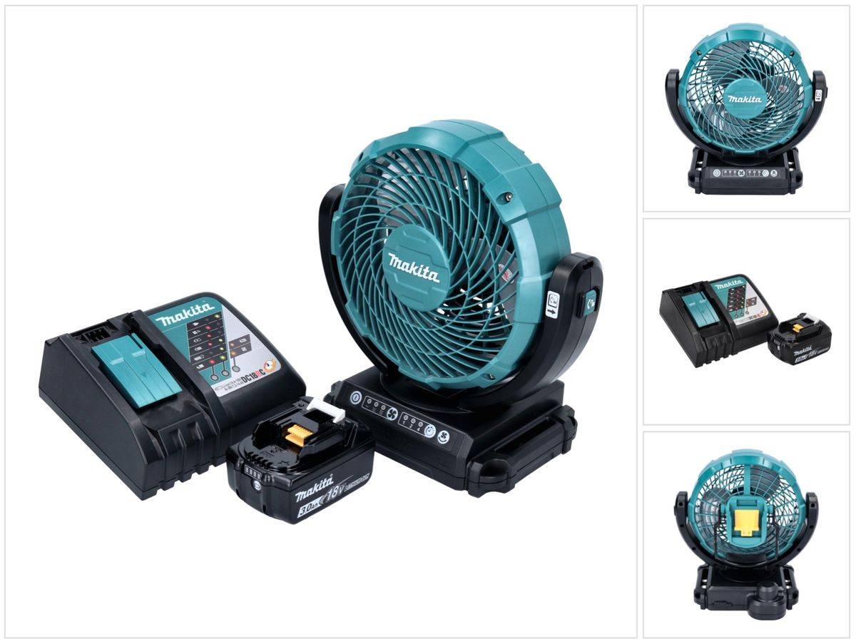 Makita DCF 102 RF1 Akku Ventilator Lüfter 18 V 18 cm + 1x Akku 3,0 Ah + Ladegerät