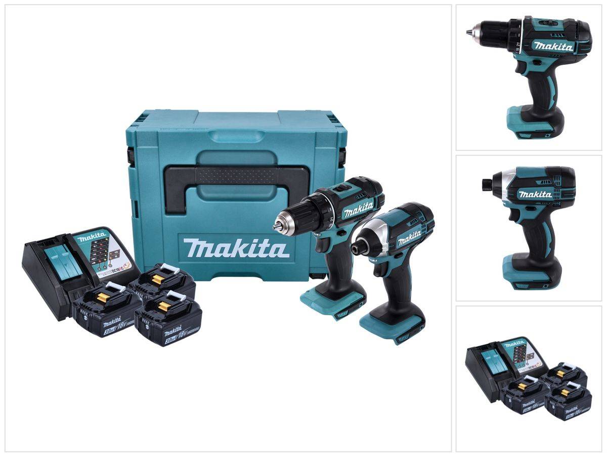 Makita DLX 2127 J1 Akku Combo Kit DDF 482 Z Akku Bohrschrauber + DTD 152 Akku Schlagschrauber + 3x Akku 3,0 Ah + Ladegerät + Makpac