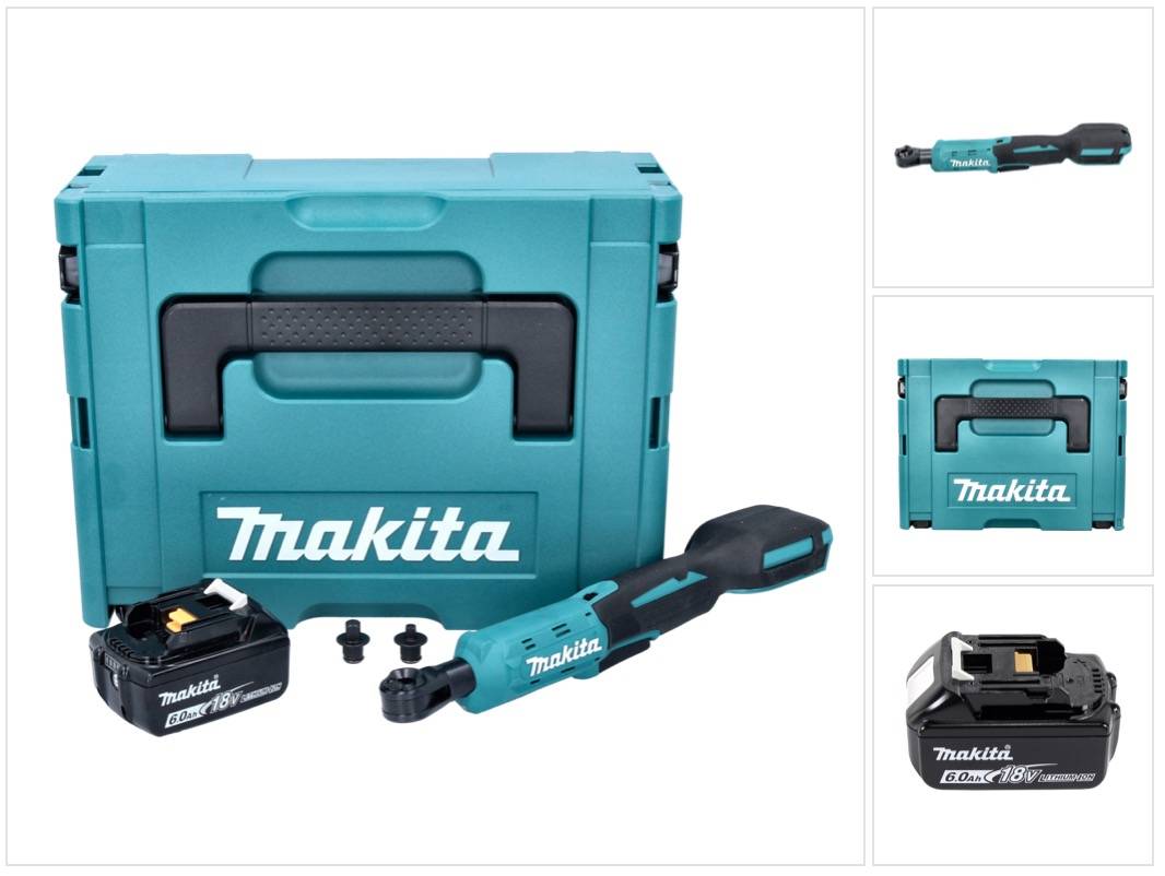 Makita DWR 180 G1J Akku Ratschenschrauber 18 V 47,5 Nm 1/4" 3/8" + 1x Akku 6,0 Ah + Makpac - ohne Ladegerät