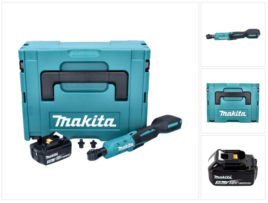 Makita DWR 180 F1J Akku Ratschenschrauber 18 V 47,5 Nm 1/4" 3/8" + 1x Akku 3,0 Ah + Makpac - ohne Ladegerät