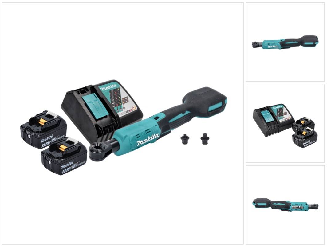 Makita DWR 180 RM Akku Ratschenschrauber 18 V 47,5 Nm 1/4" 3/8" + 2x Akku 4,0 Ah + Ladegerät