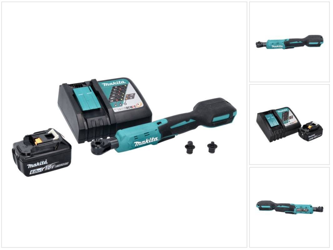 Makita DWR 180 RG1 Akku Ratschenschrauber 18 V 47,5 Nm 1/4" 3/8" + 1x Akku 6,0 Ah + Ladegerät