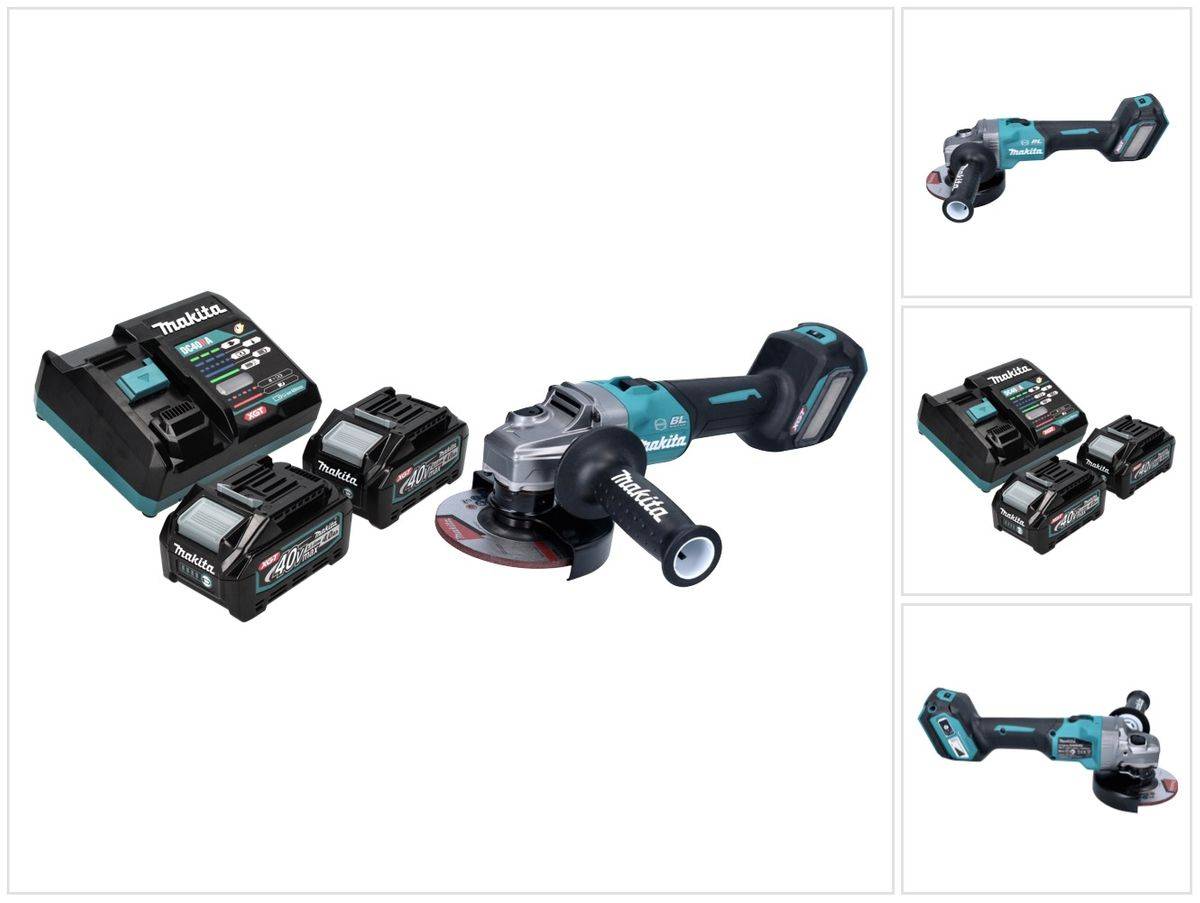 Makita GA 023 GM2 Akku Winkelschleifer 40 V max. 125 mm Brushless XGT + 2x Akku 4,0 Ah + Ladegerät