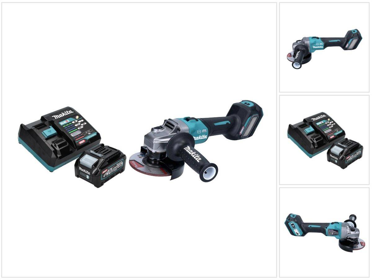 Makita GA 023 GM1 Akku Winkelschleifer 40 V max. 125 mm Brushless XGT + 1x Akku 4,0 Ah + Ladegerät