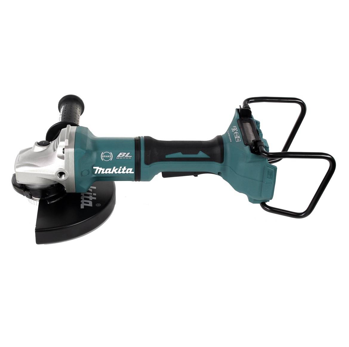 Makita DGA 900 PGKX2 Akku Winkelschleifer 36V ( 2x18V ) 230mm Brushless + 2x Akku 6,0Ah + Doppelladegerät + Ezynut + Koffer