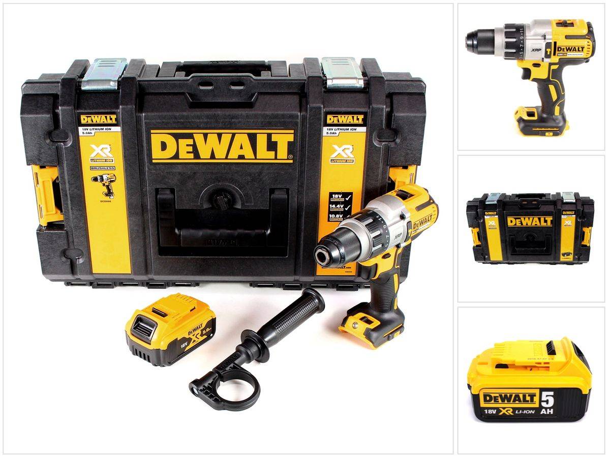 DeWalt DCD 996 Akku Schlagbohrschrauber 18V 95Nm Brushless + 1x Akku 5,0Ah + Toughbox - ohne Ladegerät