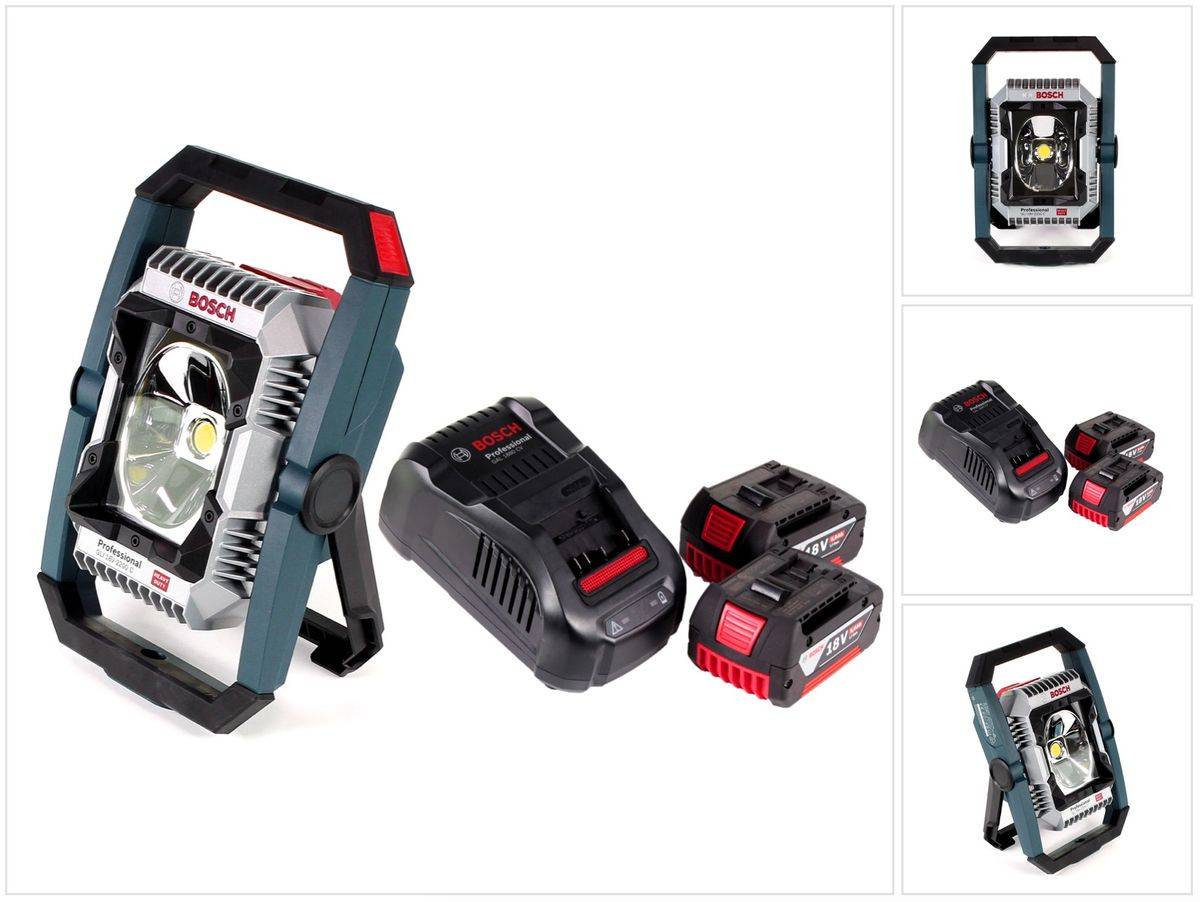 Bosch GLI 18V-2200 C Akku Lampe 18V 2200lm Bluetooth ( 0601446501 ) + 2x 5,0 Ah Akku + Ladegerät