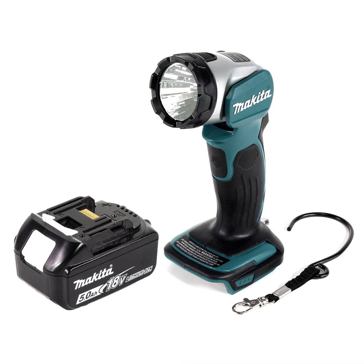 Makita DML 802 T1 Akku Lampe 18 V Li-Ion für 14,4 und 18 V Akku + 1 x 5,0 Ah Akku - ohne Ladegerät