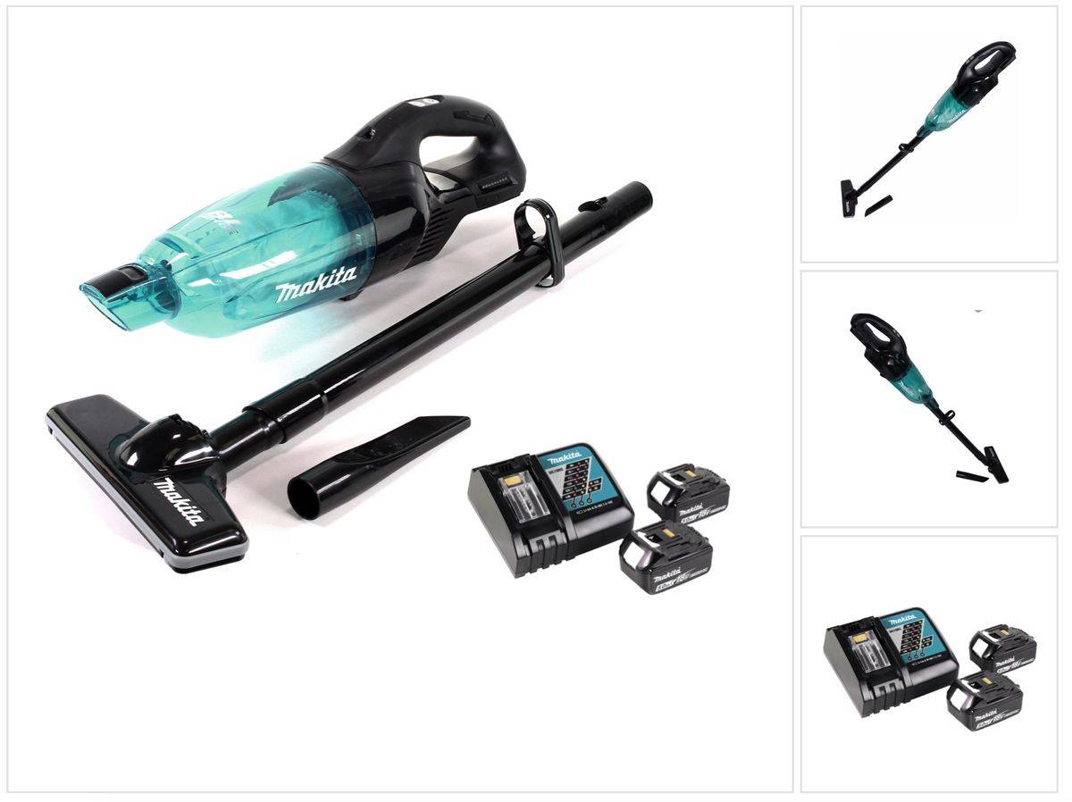 Makita DCL281 FRTB Akku Staubsauger 18V + 2x Akku 5,0Ah + Ladegerät