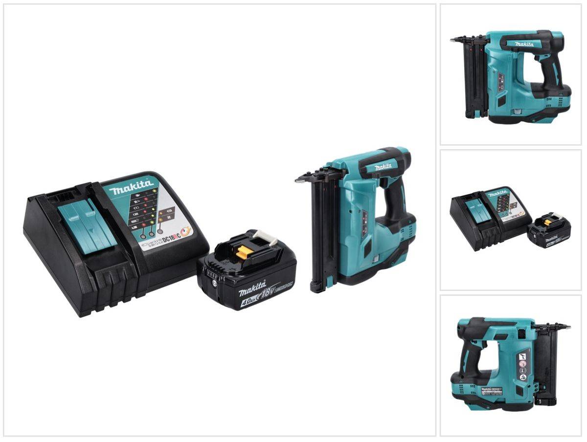 Makita DBN 500 RM1 Akku Stauchkopfnagler 18 V 15-50 mm + 1x Akku 4,0 Ah + Ladegerät