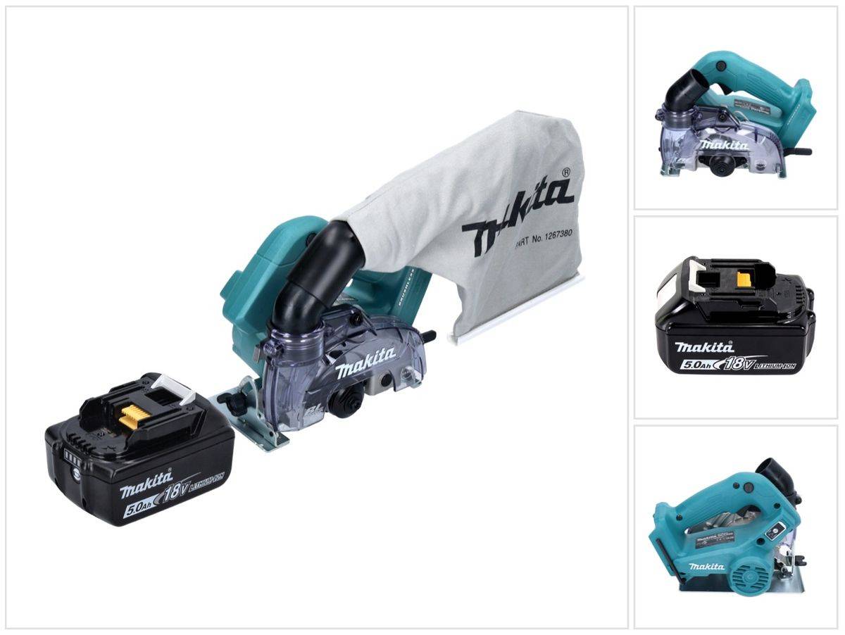 Makita DCC 500 T1 Akku Diamantschneider 18 V 125 mm Brushless + 1x Akku 5,0 Ah - ohne Ladegerät