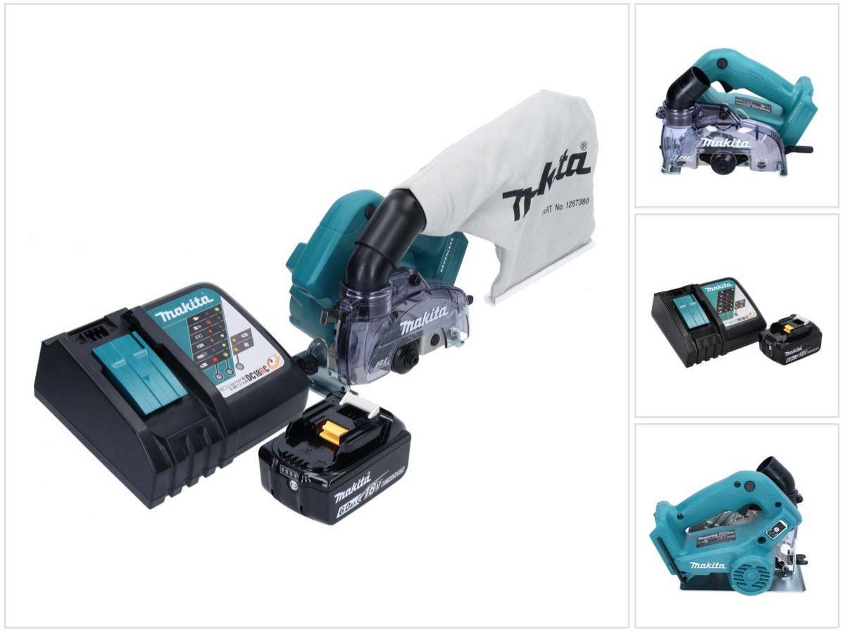 Makita DCC 500 RG1 Akku Diamantschneider 18 V 125 mm Brushless + 1x Akku 6,0 Ah + Ladegerät