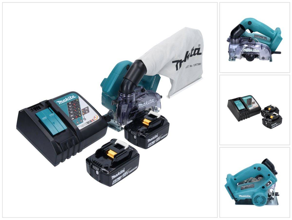 Makita DCC 500 RG Akku Diamantschneider 18 V 125 mm Brushless + 2x Akku 6,0 Ah + Ladegerät