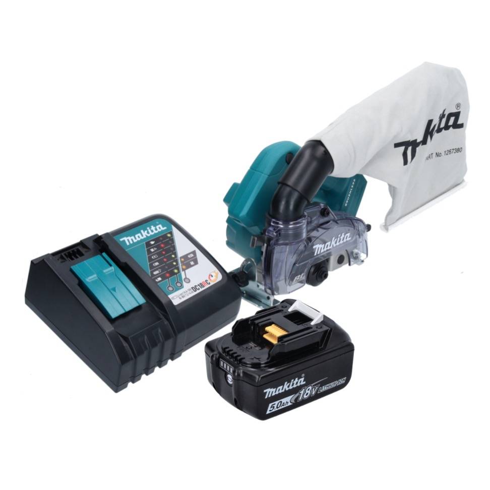 Makita DCC 500 RT1 Akku Diamantschneider 18 V 125 mm Brushless + 1x Akku 5,0 Ah + Ladegerät