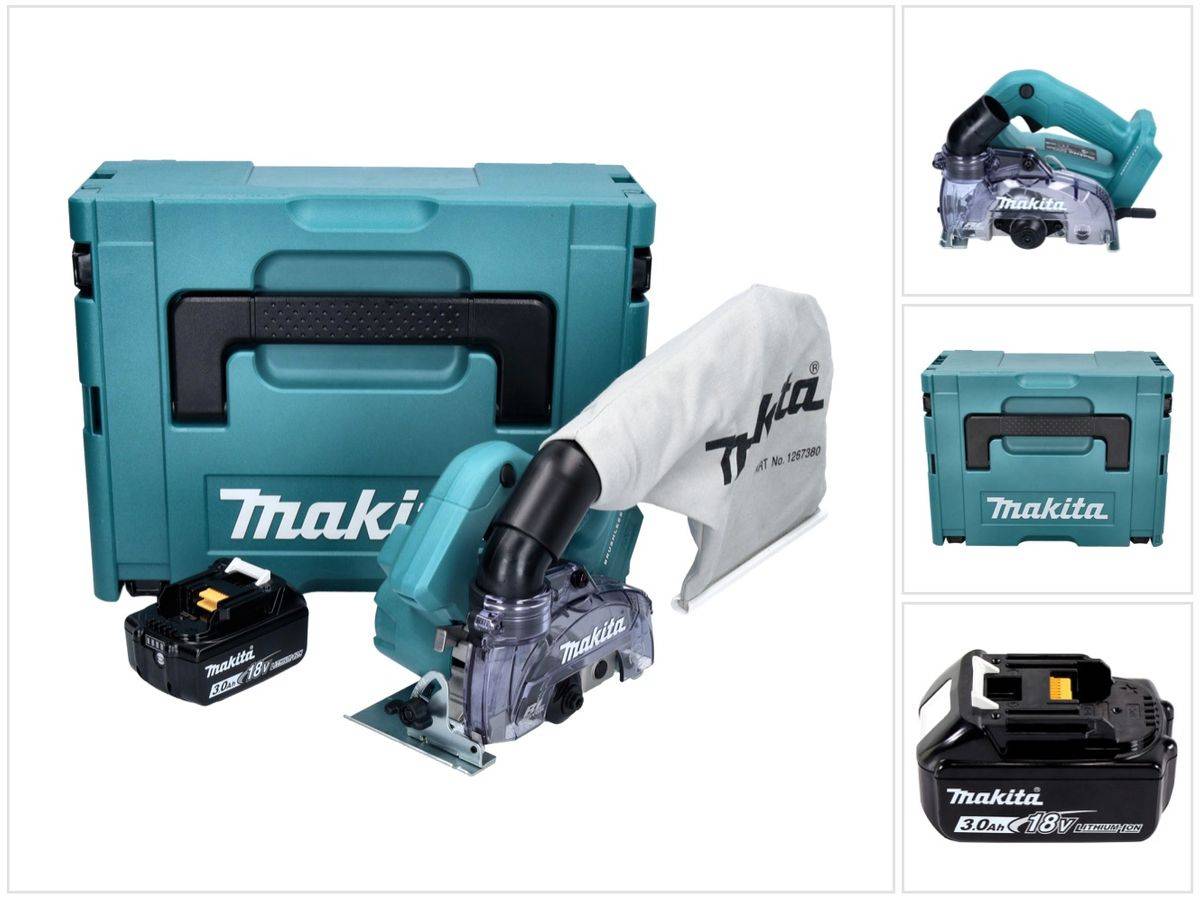 Makita DCC 500 F1J Akku Diamantschneider 18 V 125 mm Brushless + 1x Akku 3,0 Ah + Makpac - ohne Ladegerät