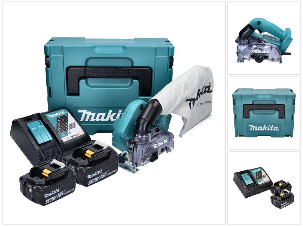Makita DCC 500 RMJ Akku Diamantschneider 18 V 125 mm Brushless + 2x Akku 4,0 Ah + Ladegerät + Makpac
