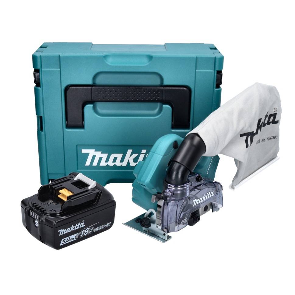 Makita DCC 500 T1J Akku Diamantschneider 18 V 125 mm Brushless + 1x Akku 5,0 Ah + Makpac - ohne Ladegerät