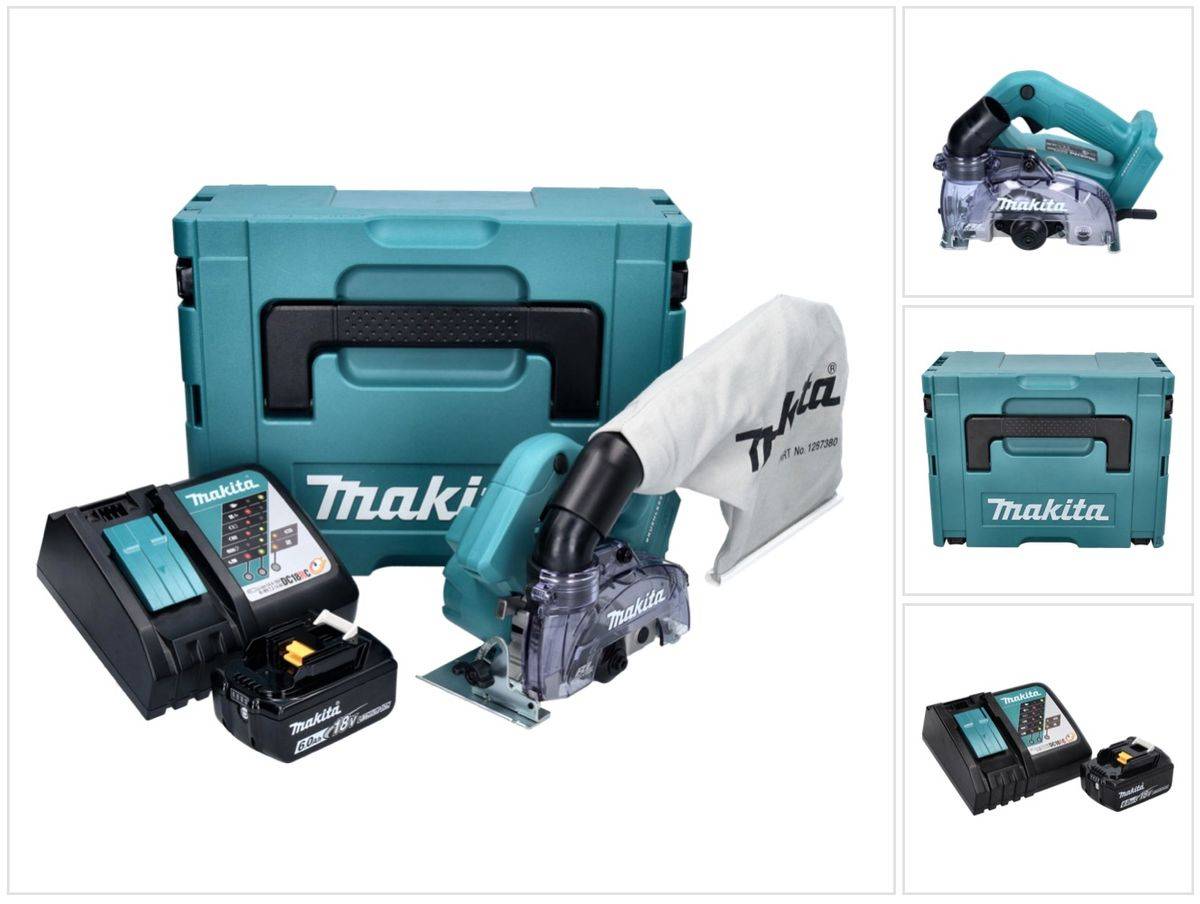 Makita DCC 500 RG1J Akku Diamantschneider 18 V 125 mm Brushless + 1x Akku 6,0 Ah + Ladegerät + Makpac