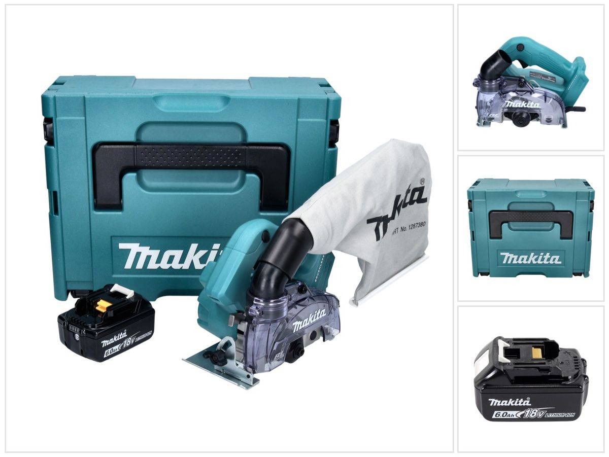 Makita DCC 500 G1J Akku Diamantschneider 18 V 125 mm Brushless + 1x Akku 6,0 Ah + Makpac - ohne Ladegerät