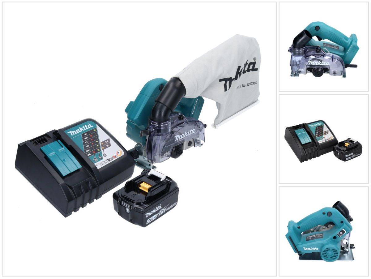 Makita DCC 500 RF1 Akku Diamantschneider 18 V 125 mm Brushless + 1x Akku 3,0 Ah + Ladegerät