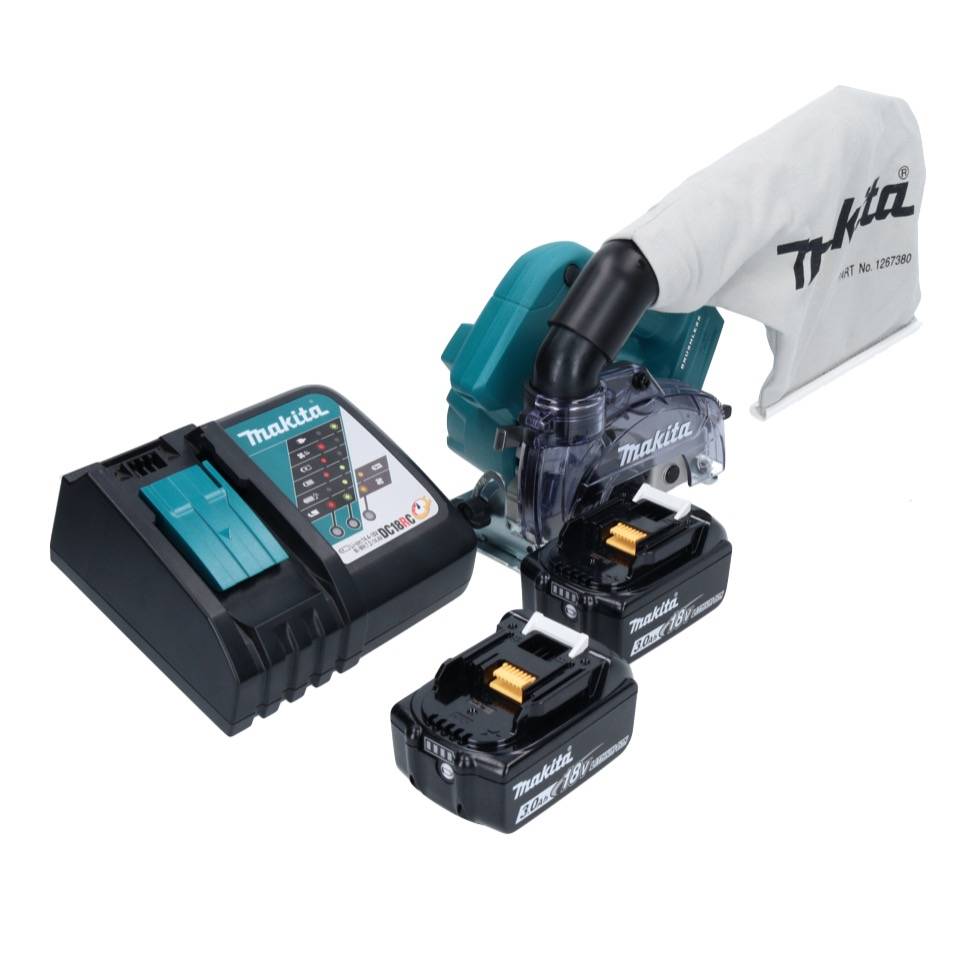 Makita DCC 500 RF Akku Diamantschneider 18 V 125 mm Brushless + 2x Akku 3,0 Ah + Ladegerät
