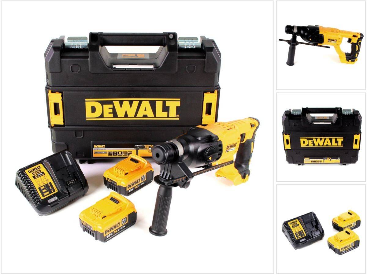 DeWalt DCH 133 M2 Akku Kombihammer 18V 2,6J SDS plus Brushless + 2x Akku 4,0Ah + Ladegerät + TSTAK