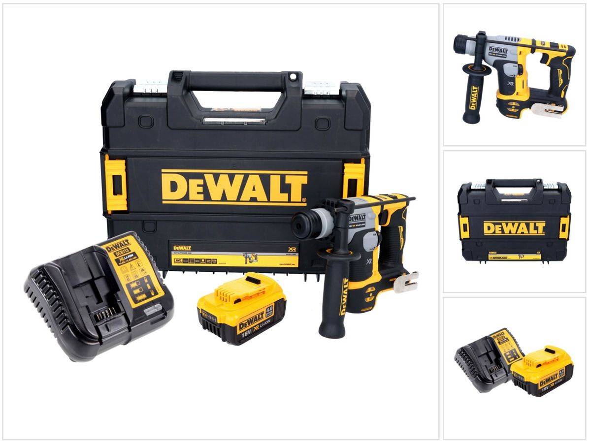 DeWalt DCH 172 M1 Akku Bohrhammer 18 V 16 mm 1,4 Joule SDS plus Brushless + 1x Akku 4,0 Ah + Ladegerät + TSTAK