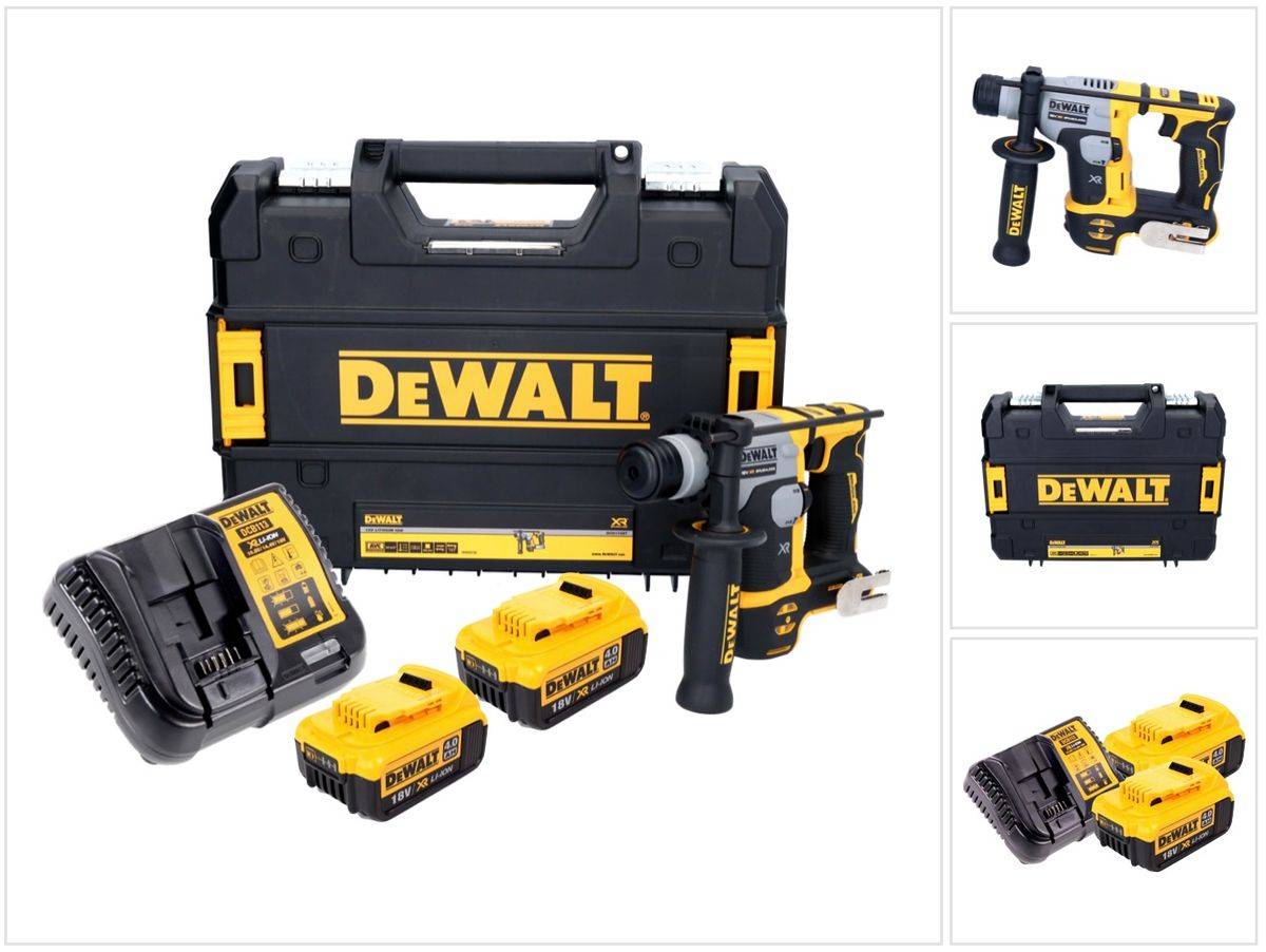 DeWalt DCH 172 M2 Akku Bohrhammer 18 V 16 mm 1,4 Joule SDS plus Brushless + 2x Akku 4,0 Ah + Ladegerät + TSTAK