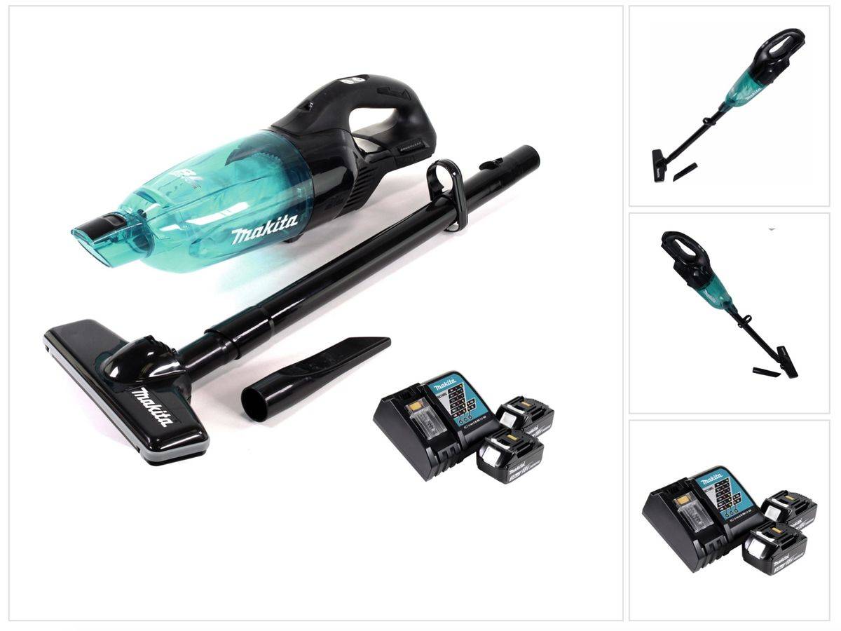 Makita DCL281 FRFB Akku Staubsauger 18V + 2x Akku 3,0Ah + Ladegerät
