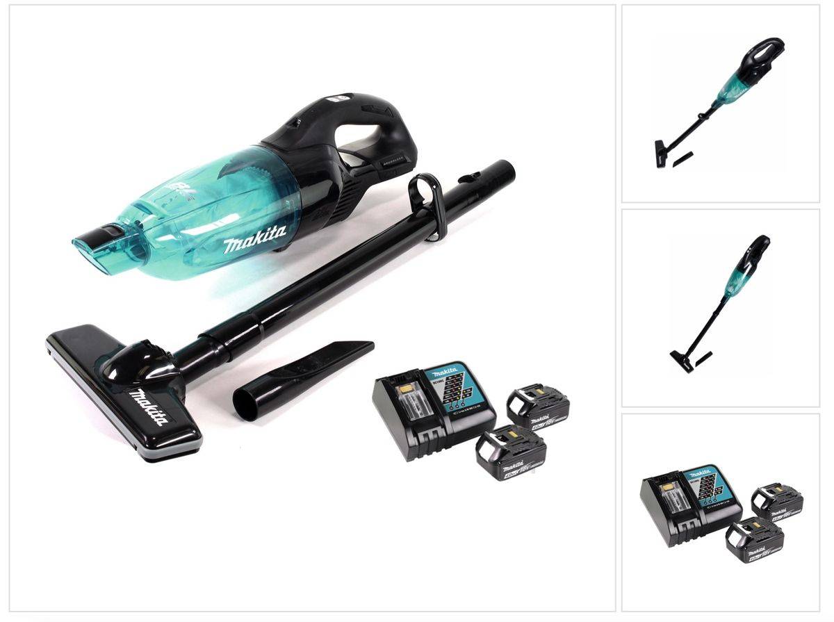 Makita DCL281 FRMB Akku Staubsauger 18V + 2x Akku 4,0Ah + Ladegerät