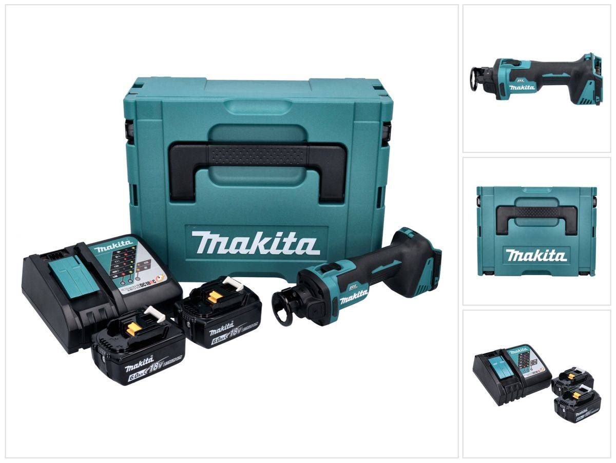 Makita DCO 181 RGJ Akku Rotationsschneider 18 V 32000 U/min Brushless + 2x Akku 6,0 Ah + Ladegerät + Makpac