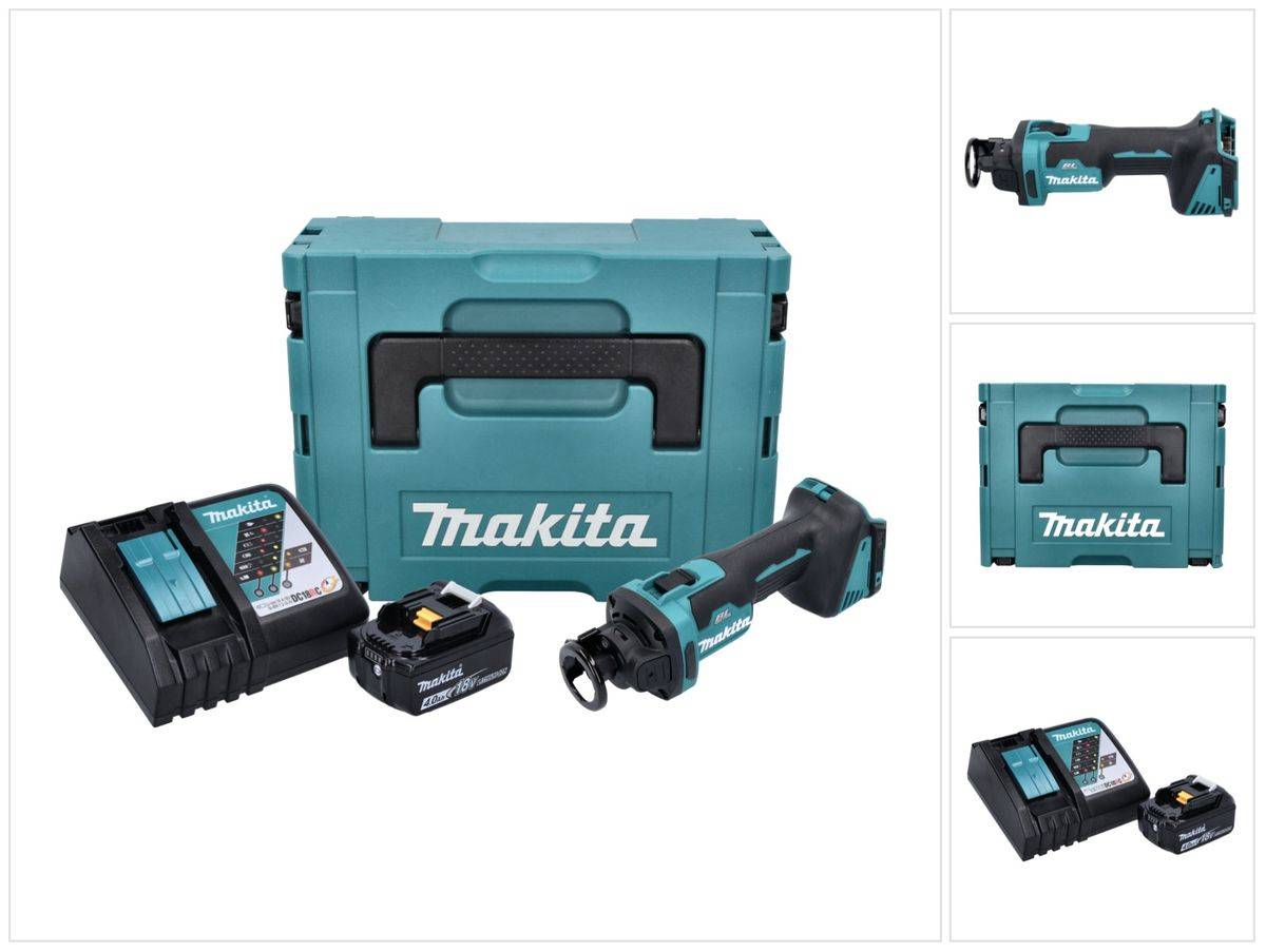 Makita DCO 181 RM1J Akku Rotationsschneider 18 V 32000 U/min Brushless + 1x Akku 4,0 Ah + Ladegerät + Makpac