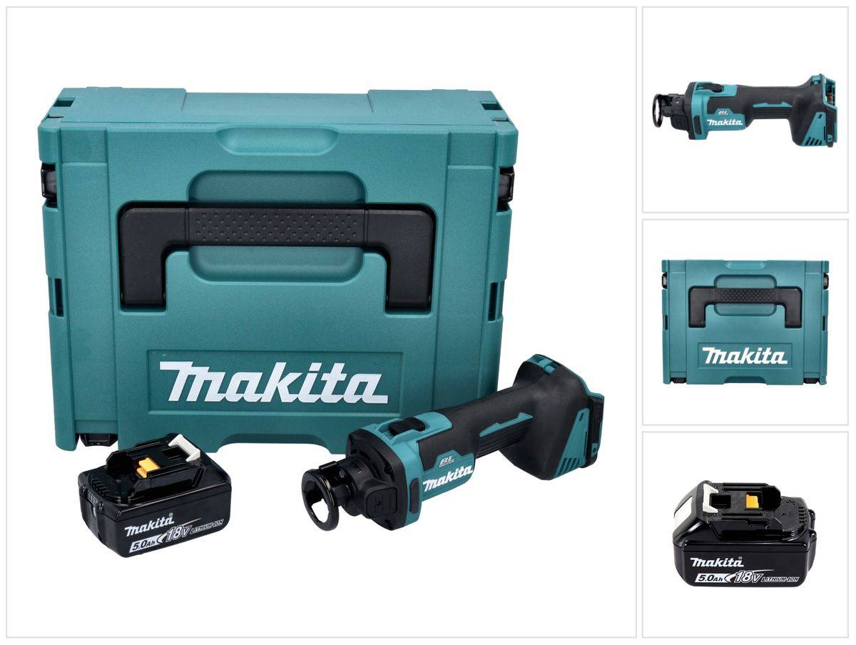 Makita DCO 181 T1J Akku Rotationsschneider 18 V 32000 U/min Brushless + 1x Akku 5,0 Ah + Makpac - ohne Ladegerät