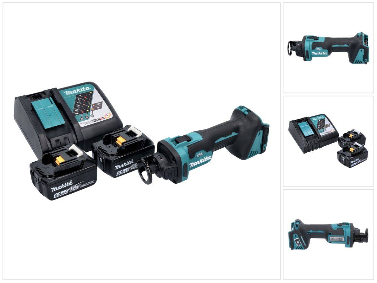Makita DCO 181 RT Akku Rotationsschneider 18 V 32000 U/min Brushless + 2x Akku 5,0 Ah + Ladegerät