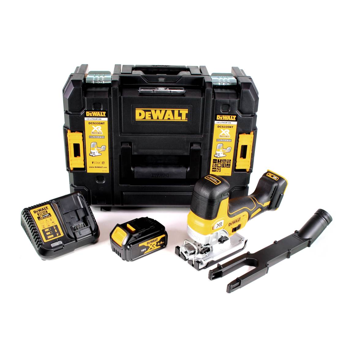 DeWalt DCS 335 M1 Akku Stichsäge 18V + 1x Akku 4,0 Ah + 1x Schnellladegerät in TSTAK