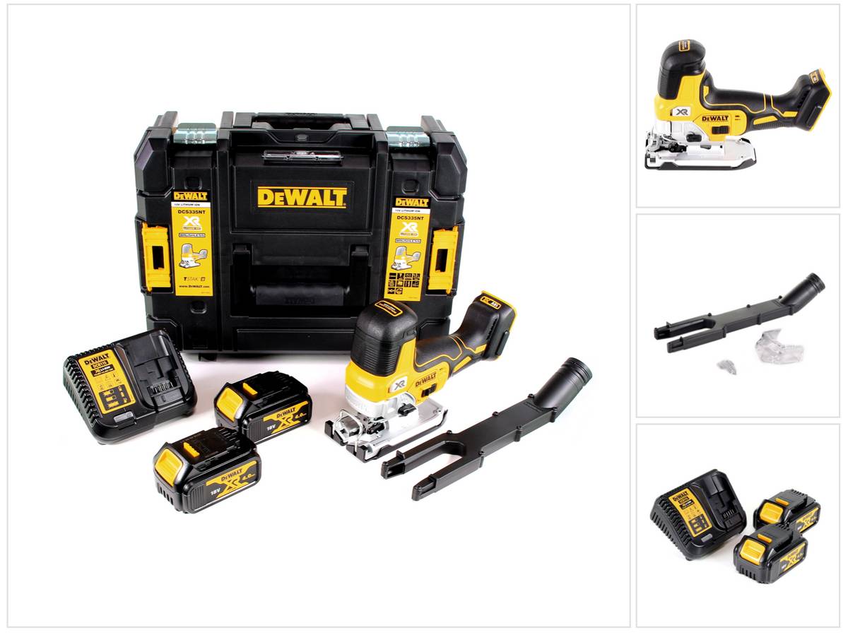 DeWalt DCS 335 M2 Akku Stichsäge 18V + 2x Akkus 4,0 Ah + 1x Schnellladegerät in TSTAK