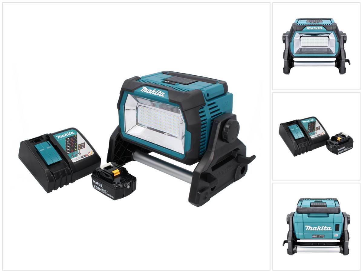 Makita DML 809 RM1 Akku LED Baustrahler 18 V 10000 lm + 1x Akku 4,0 Ah + Ladegerät