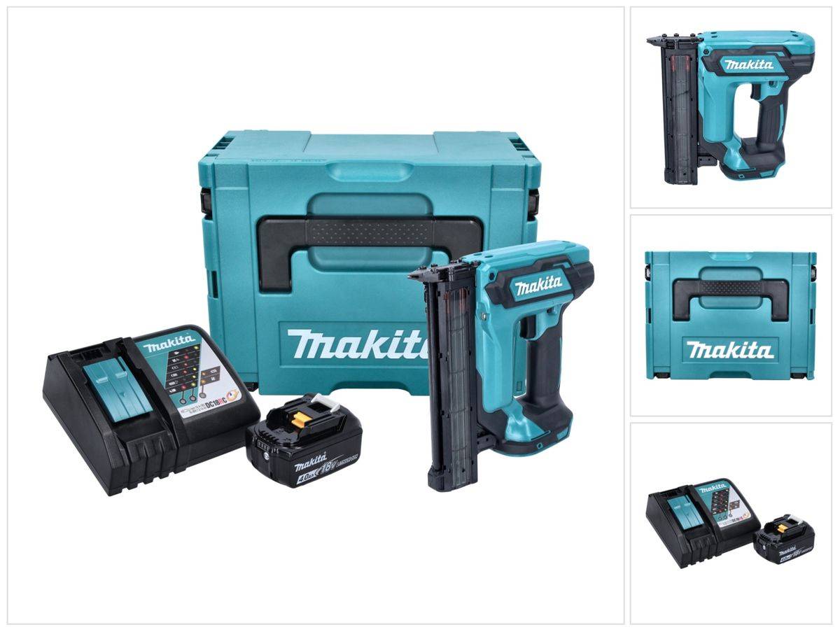 Makita DFN 350 RM1J Akku Stauchkopfnagler 18 V 15 - 35 mm + 1x Akku 4,0 Ah + Ladegerät + Makpac
