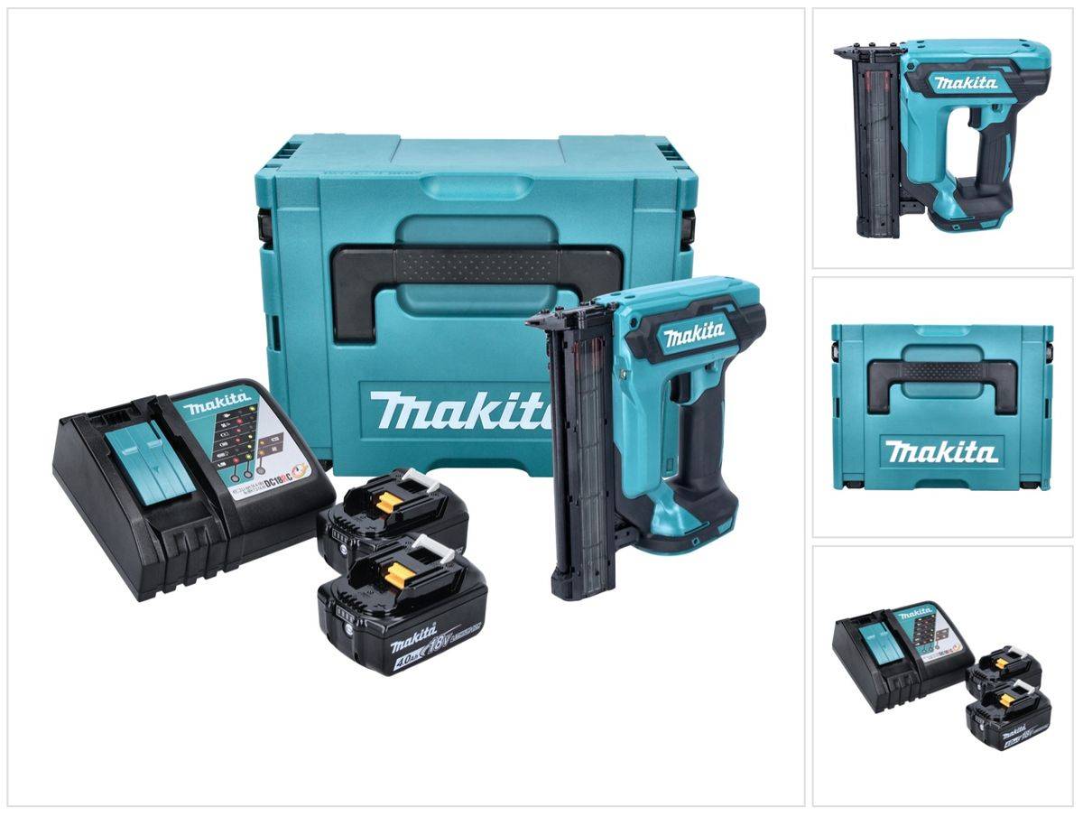 Makita DFN 350 RMJ Akku Stauchkopfnagler 18 V 15 - 35 mm + 2x Akku 4,0 Ah + Ladegerät + Makpac