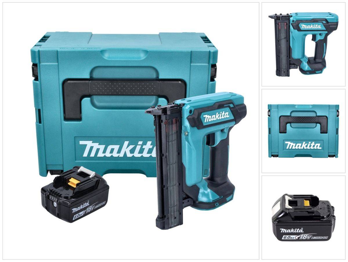 Makita DFN 350 G1J Akku Stauchkopfnagler 18 V 15 - 35 mm + 1x Akku 6,0 Ah + Makpac - ohne Ladegerät