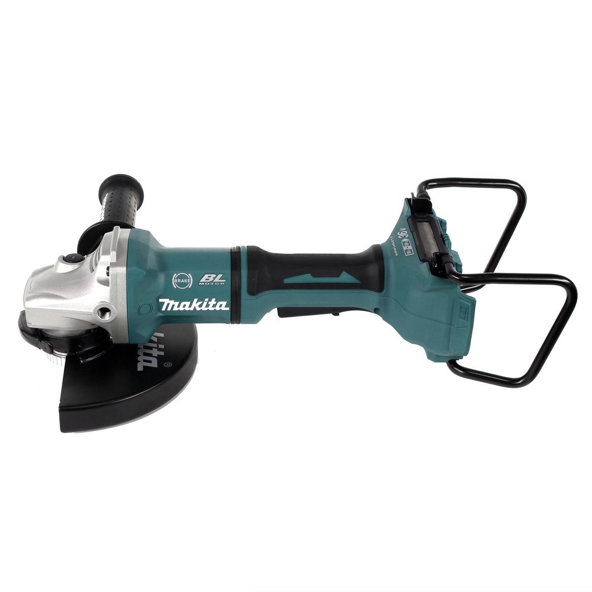 Makita DGA 900 PTKX2 Akku Winkelschleifer 36V ( 2x18V ) 230mm Brushless + 2x Akku 5,0Ah + Doppelladegerät + Ezynut + Koffer
