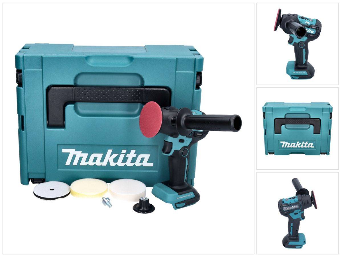 Makita DPV 300 ZJ Akku Schleifer Polierer 18 V 50 / 80 mm Brushless + Makpac - ohne Akku, ohne Ladegerät