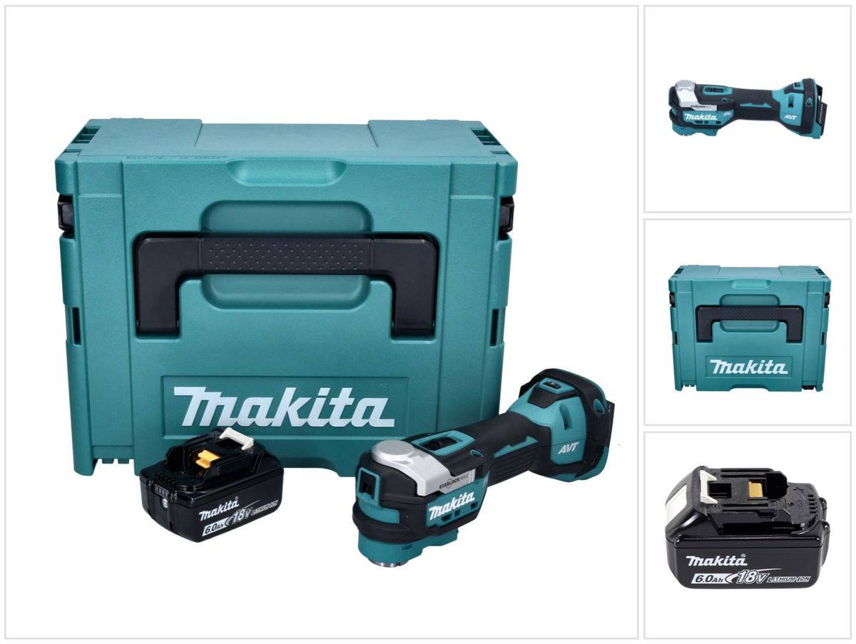 Makita DTM 52 G1J Akku Multifunktionswerkzeug 18 V Starlock Max Brushless + 1x Akku 6,0 Ah + Makpac - ohne Ladegerät