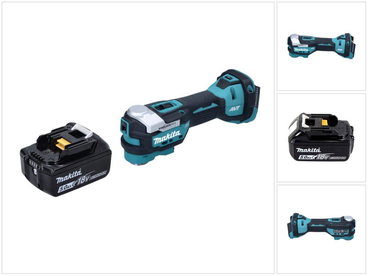 Makita DTM 52 T1 Akku Multifunktionswerkzeug 18 V Starlock Max Brushless + 1x Akku 5,0 Ah - ohne Ladegerät