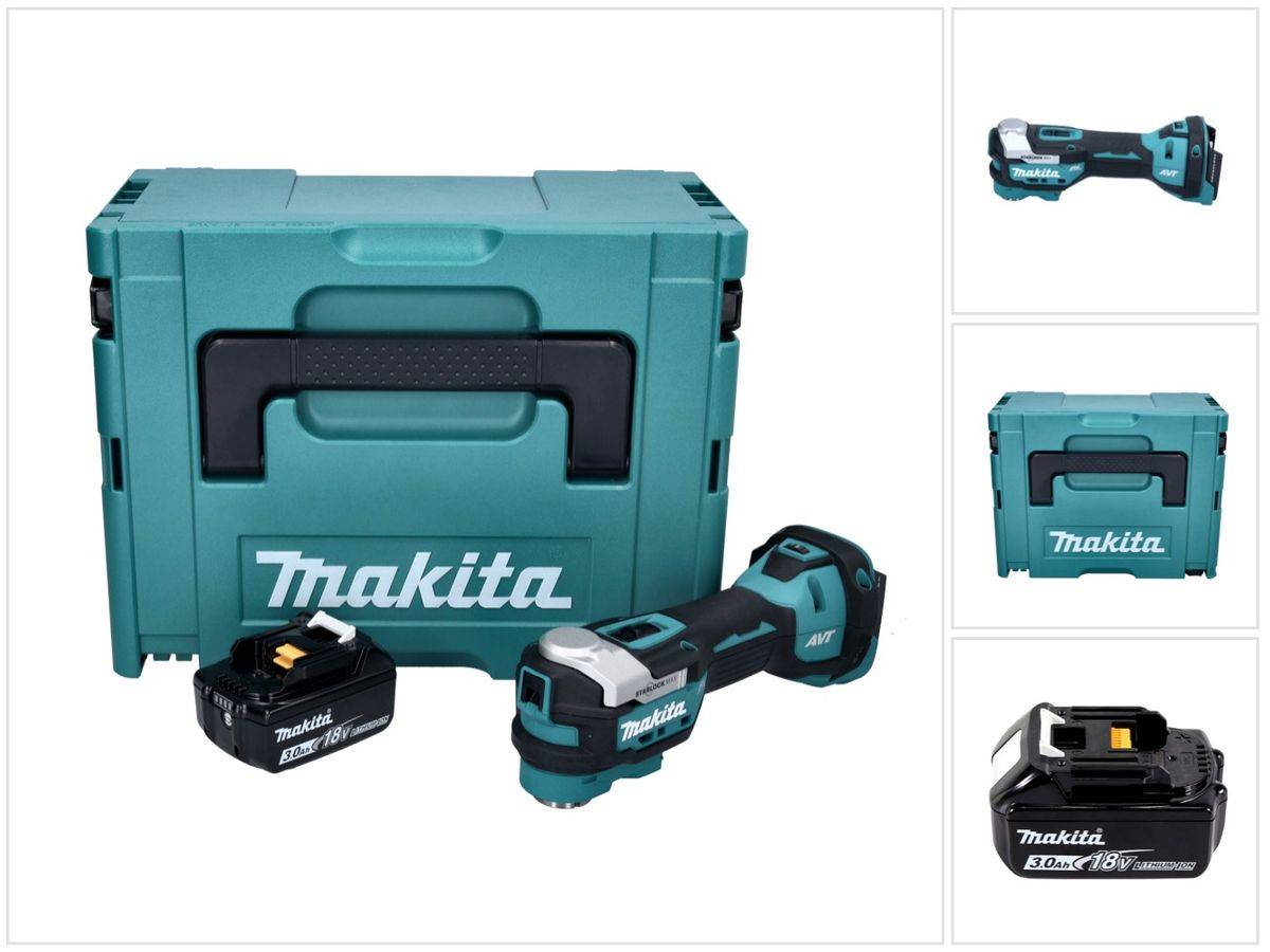 Makita DTM 52 F1J Akku Multifunktionswerkzeug 18 V Starlock Max Brushless + 1x Akku 3,0 Ah + Makpac - ohne Ladegerät