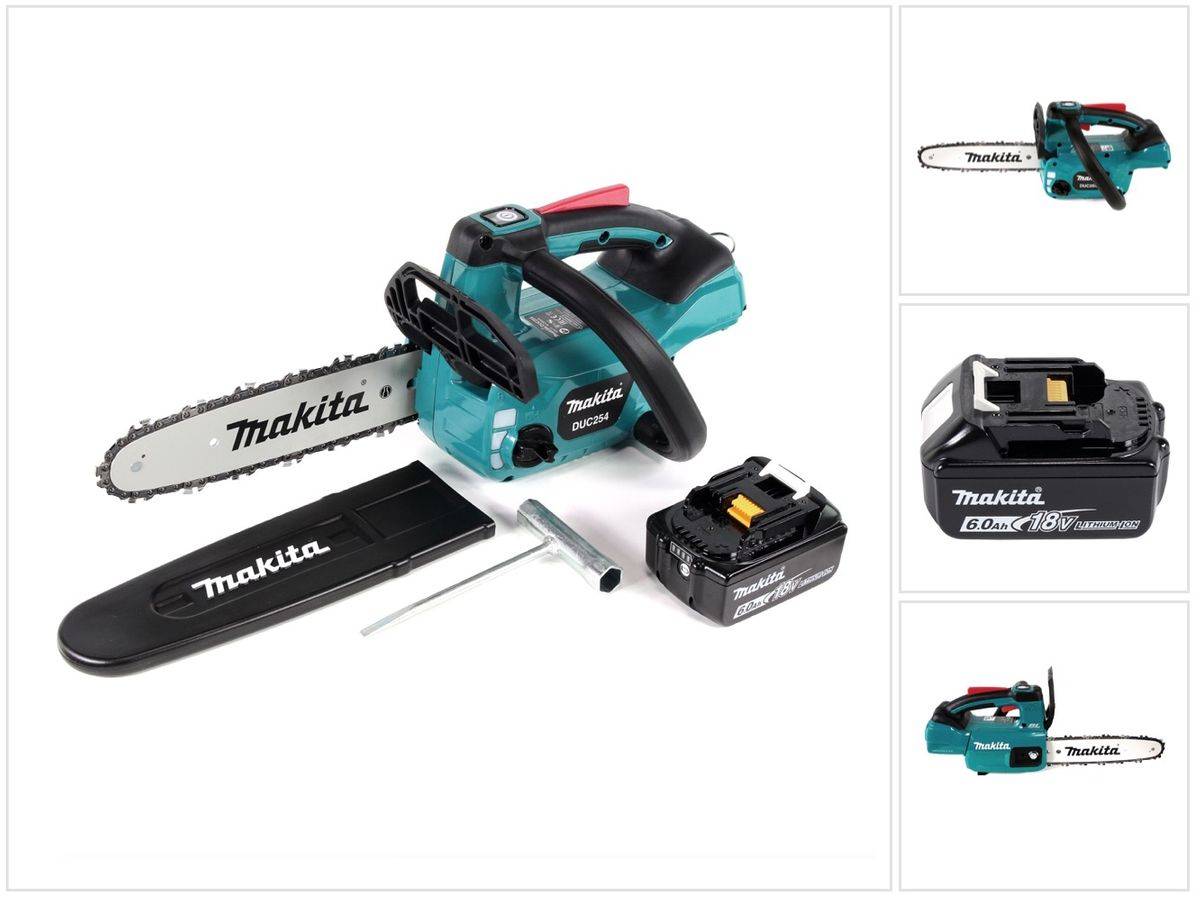 Makita DUC 254 G1 Akku Kettensäge 18 V 25 cm Brushless + 1x Akku 6,0 Ah - ohne Ladegerät