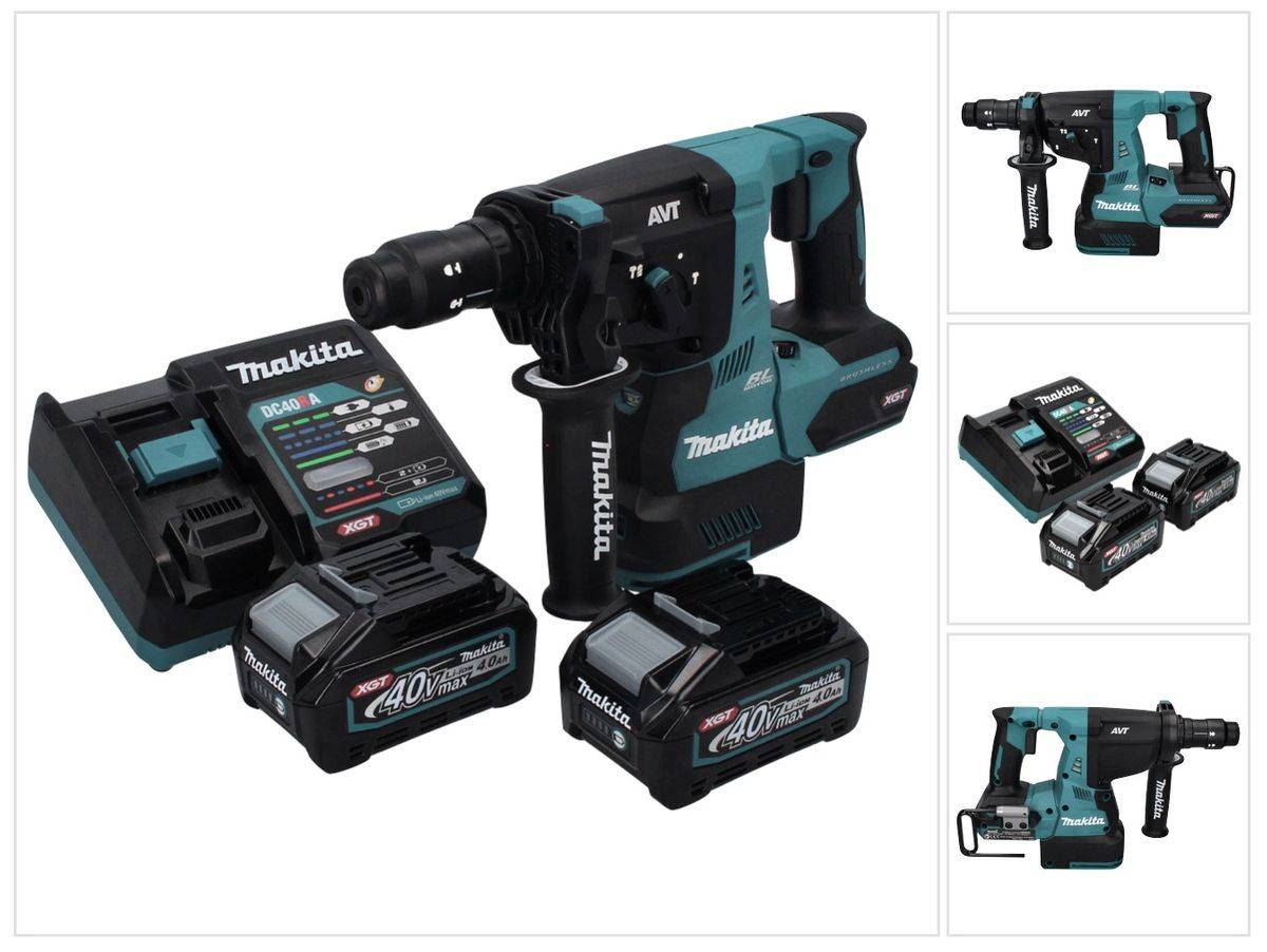 Makita HR 004 GM2 Akku Kombihammer 40 V max. 2,8 J SDS plus XGT Brushless + 2x Akku 4,0 Ah + Ladegerät