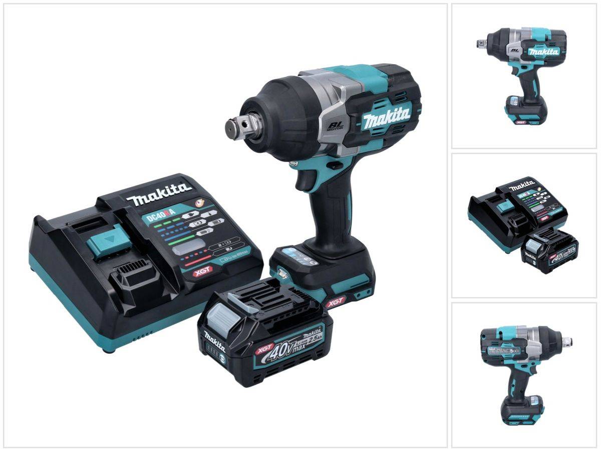 Makita TW 001 GD101 Akku Schlagschrauber 40 V max. 1800 Nm Brushless XGT + 1x Akku 2,5 Ah + Ladegerät