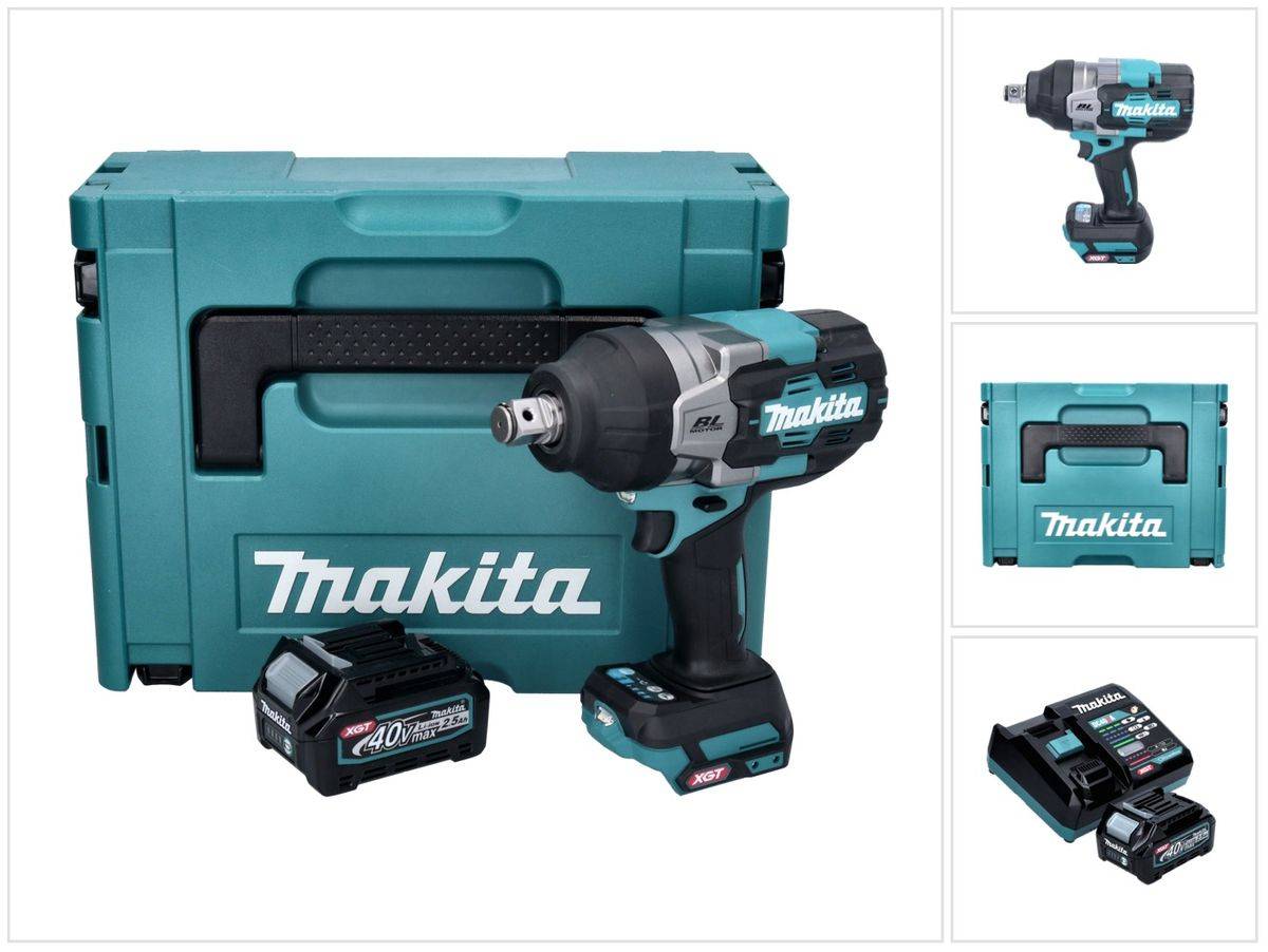 Makita TW 001 GD101 Akku Schlagschrauber 40 V max. 1800 Nm Brushless XGT + 1x Akku 2,5 Ah + Ladegerät + Makpac