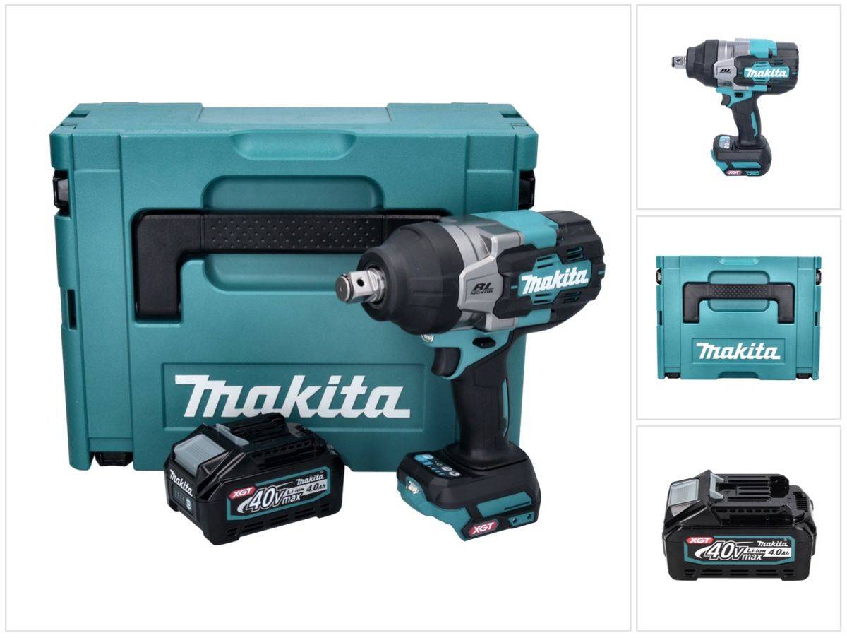 Makita TW 001 GM101 Akku Schlagschrauber 40 V max. 1800 Nm Brushless XGT + 1x Akku 4,0 Ah + Makpac - ohne Ladegerät